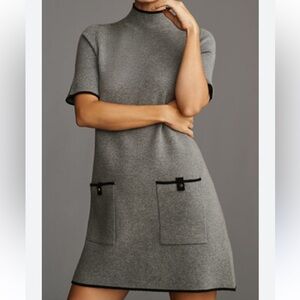 Anthropologie Maeve The Annalise Mock-Neck Mini Sweater Dress